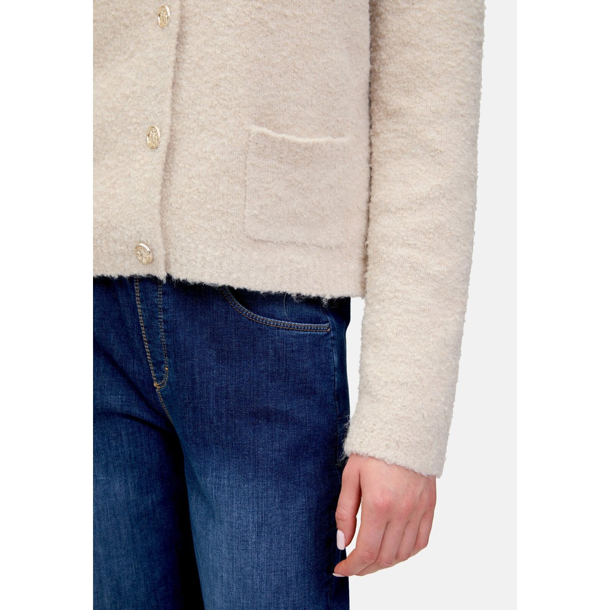 Cardigan en maille à patte de boutonnage pumice stone, CARTOON