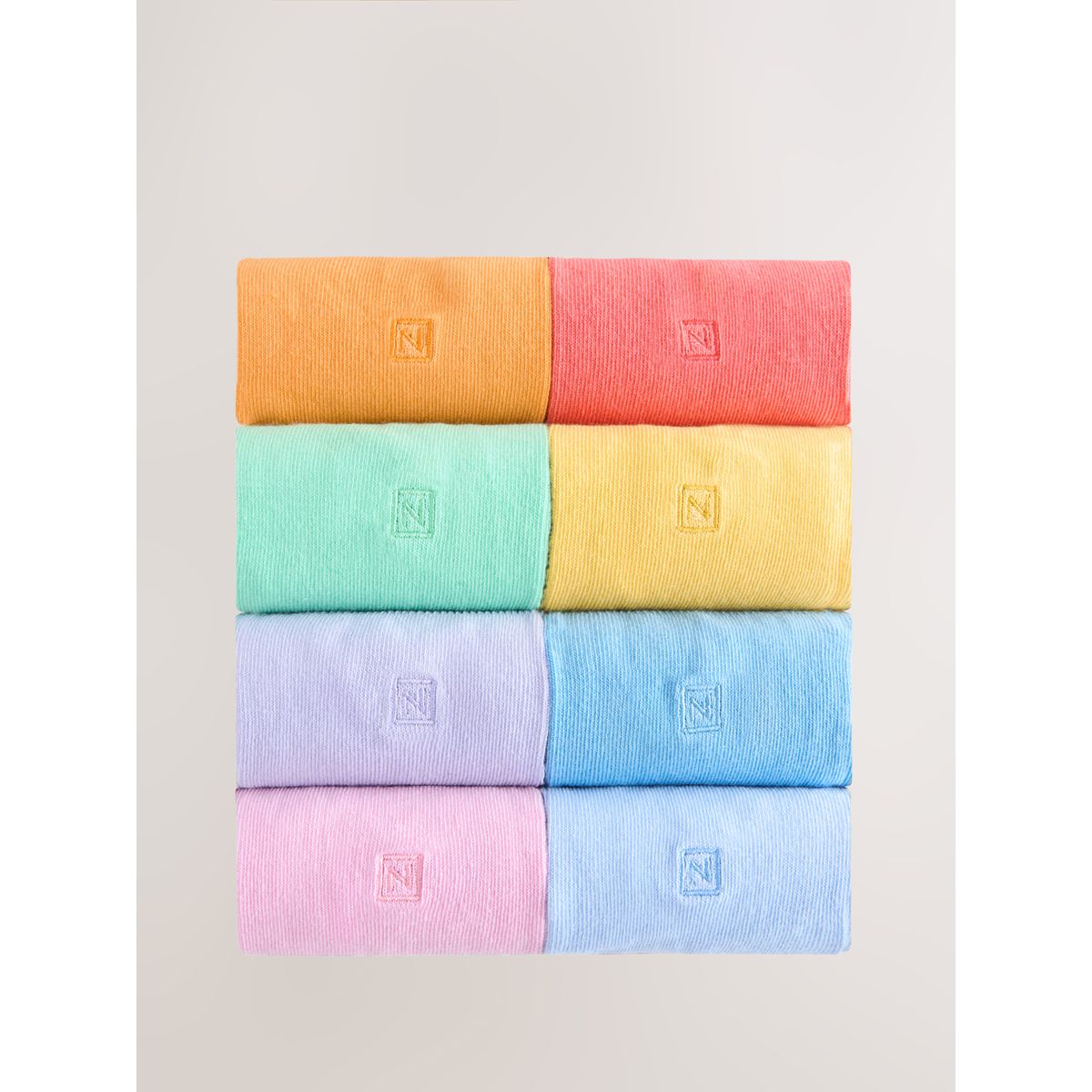 Chaussettes fraîcheur brodées bleu/gris/vert, NEXT