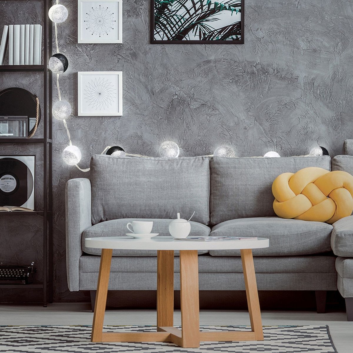 Guirlande lumineuse LED 10 boule bicolores CÉLESTE argent, THE HOME DECO FACTORY