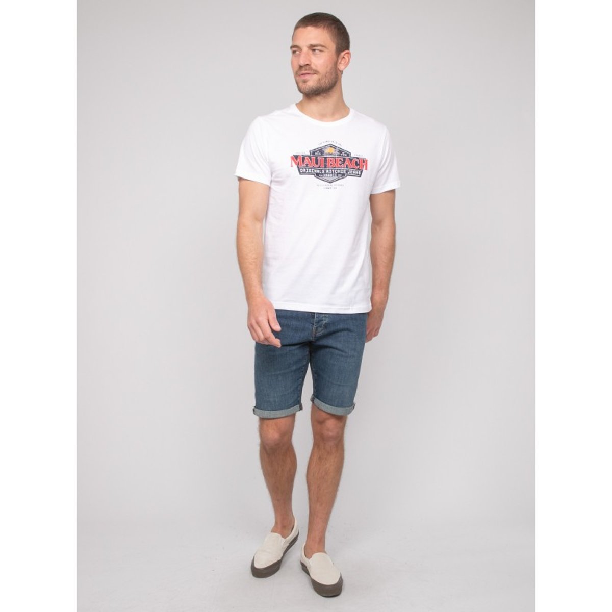 T-shirt Coton Motifs Neliote blanc, RITCHIE