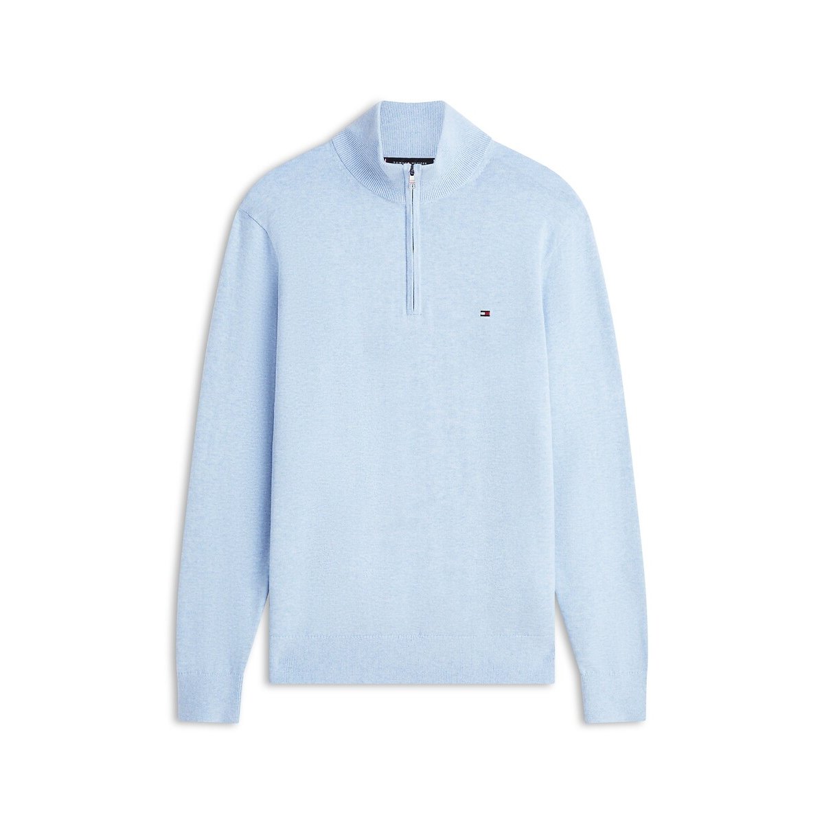 Pull à col demi-zippé bleu, TOMMY HILFIGER