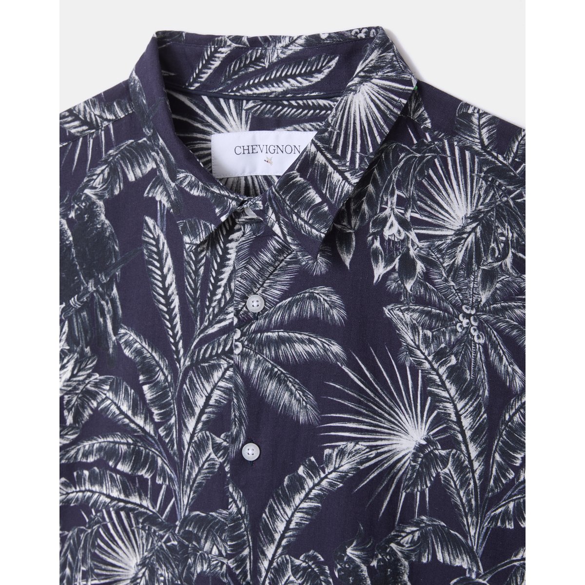 Chemise en lin DOMINO bleu marine, CHEVIGNON