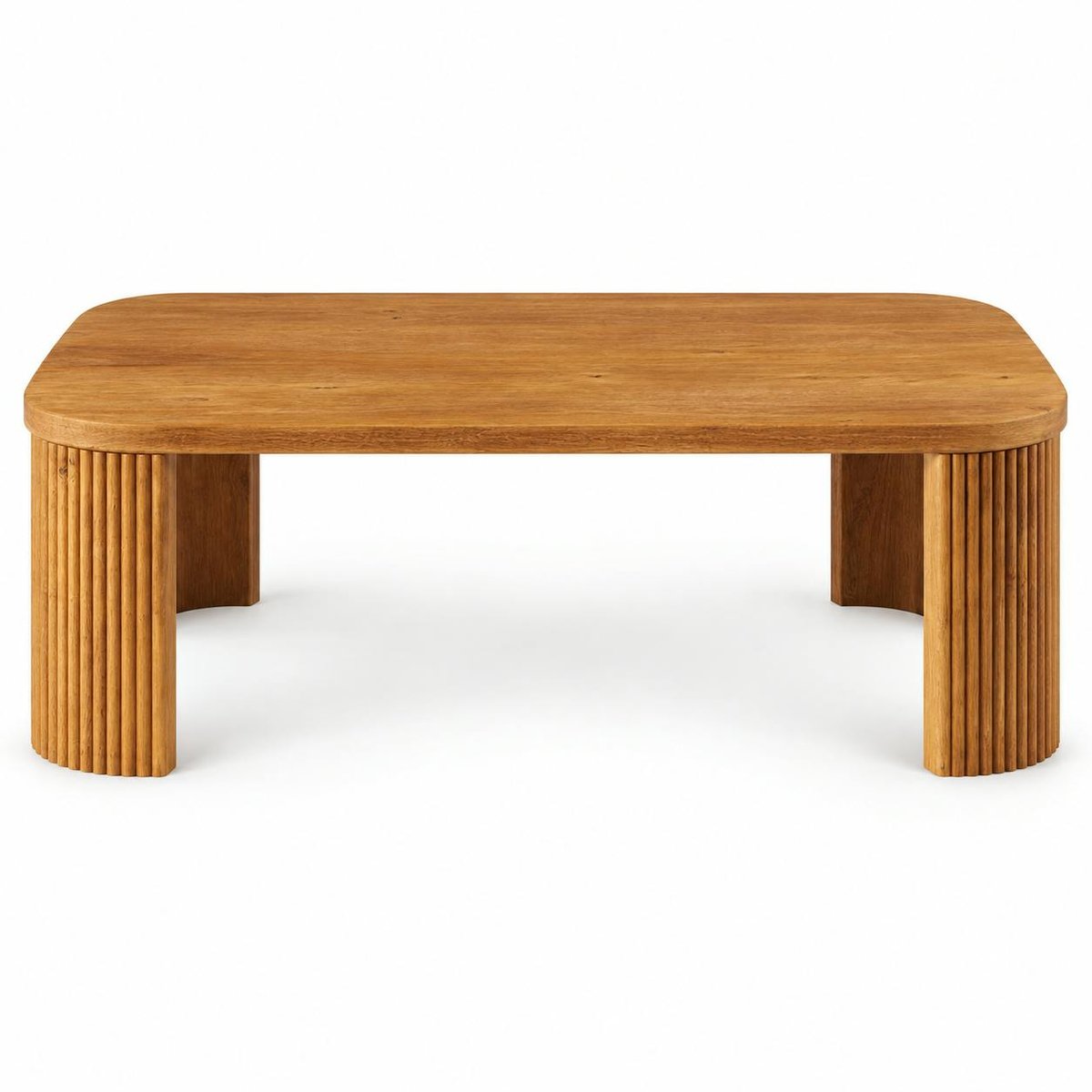 Table basse design chêne rainuré IENA bois naturel, PIER IMPORT