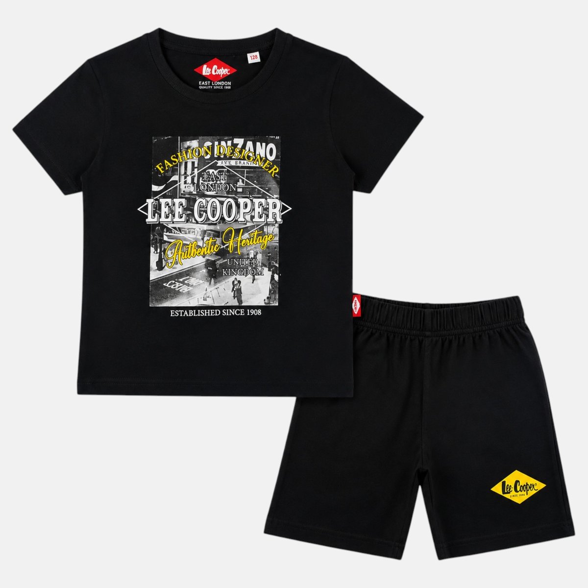 Ensemble t-shirt imprimé et short HOLIDAY noir, LEE COOPER