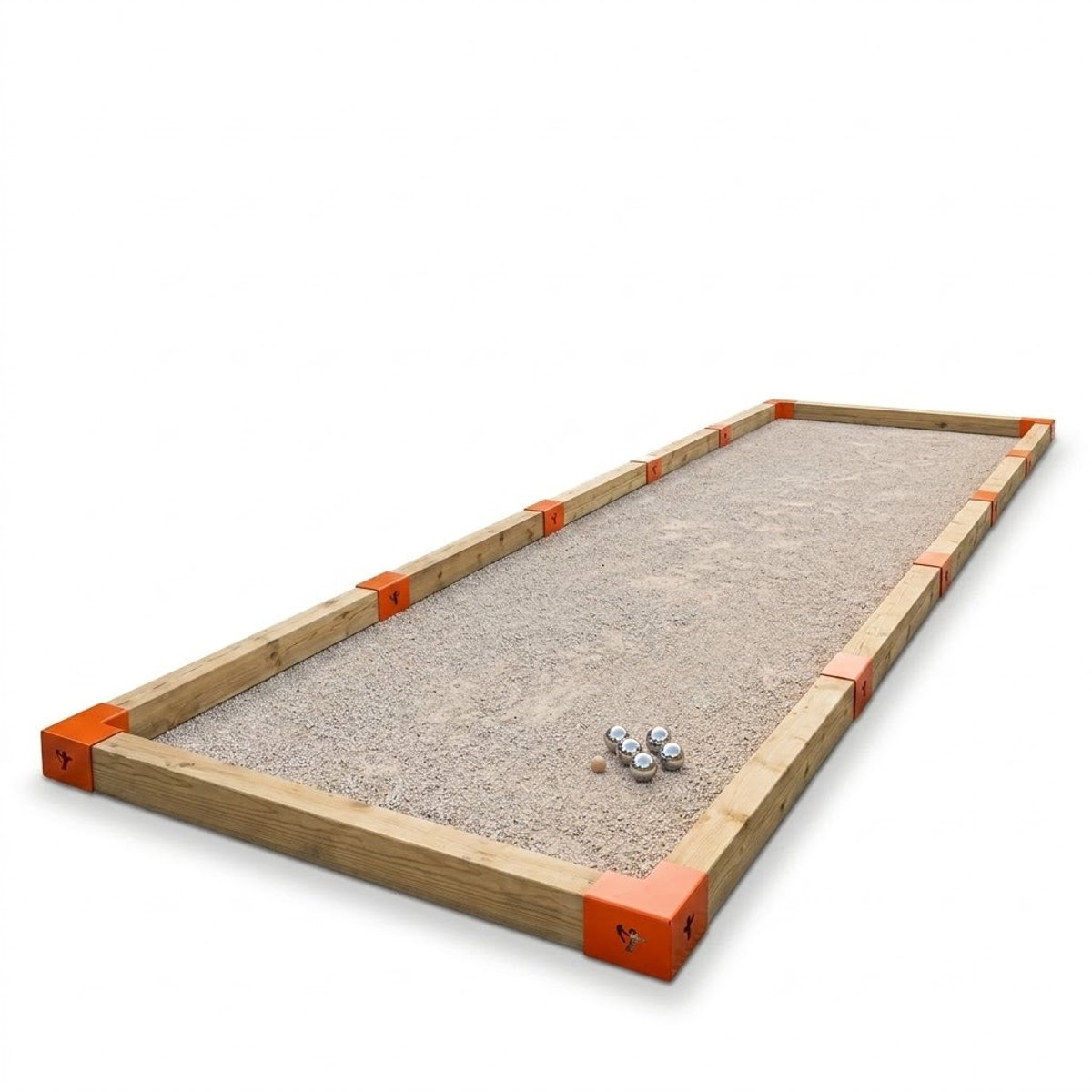Terrain de pétanque Terrain de pétanque 10 x 2 M marron - orange, TP TOYS