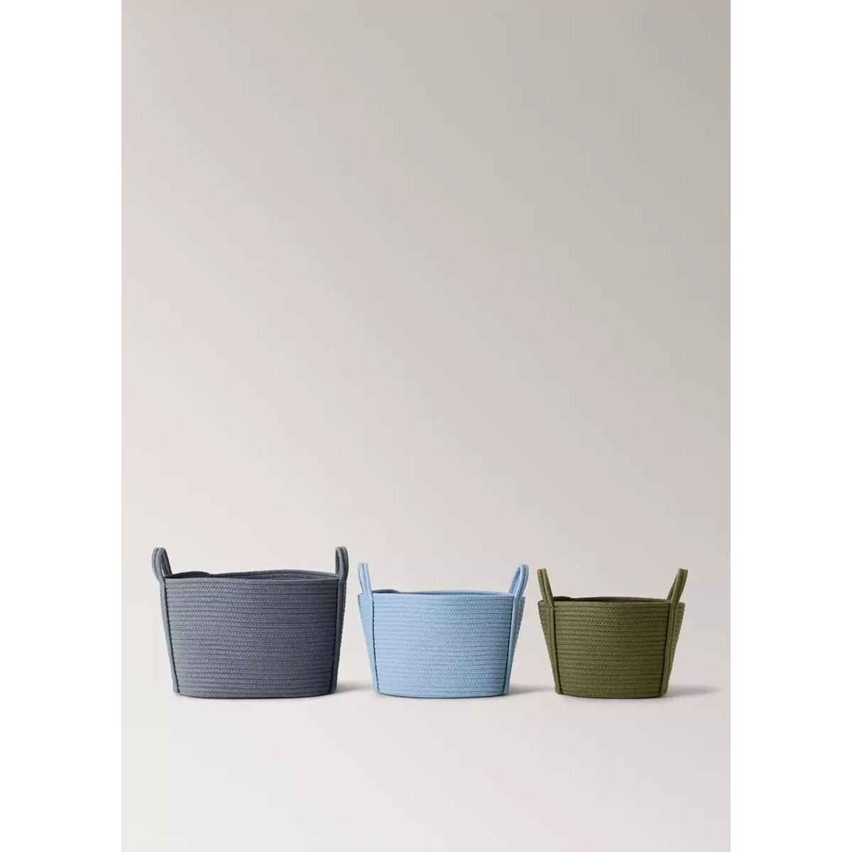 Panier enfant moyen en coton bleu ciel, MANGO HOME