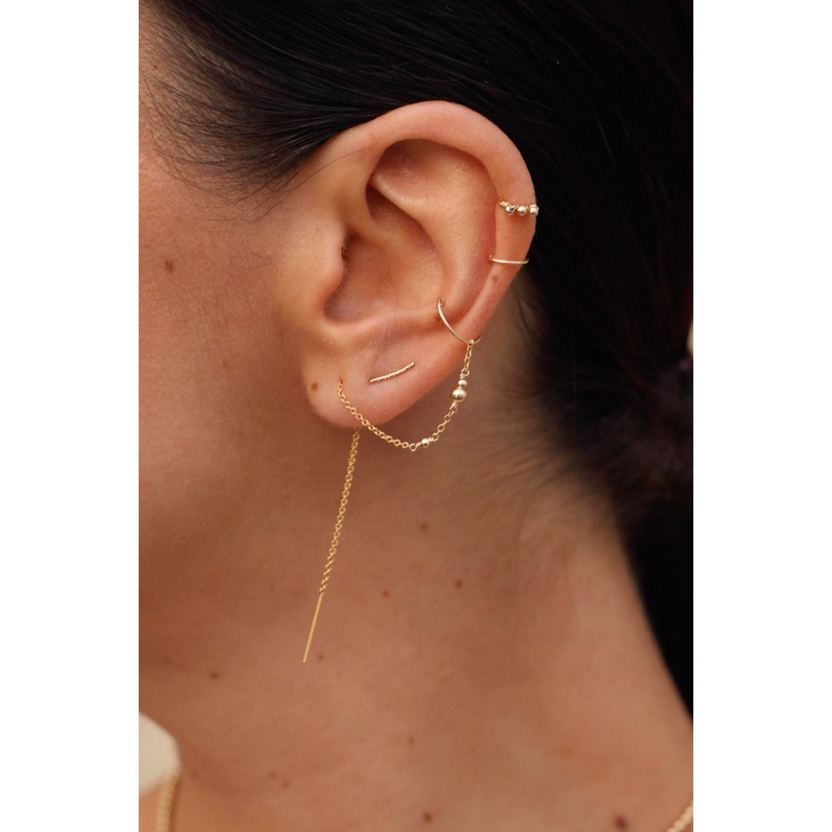 Bijou d'oreille Satellite - Or argent / tanzanite, YAY PARIS