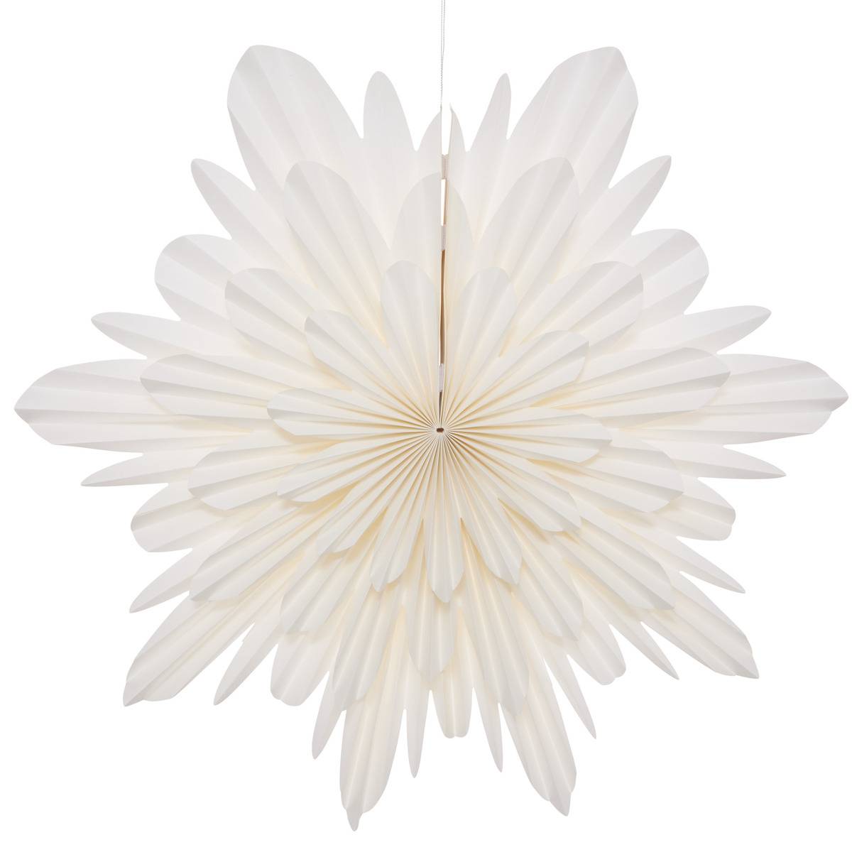 Fleur de Noël en papier blanc à suspendre 50 cm blanc, ATMOSPHERA