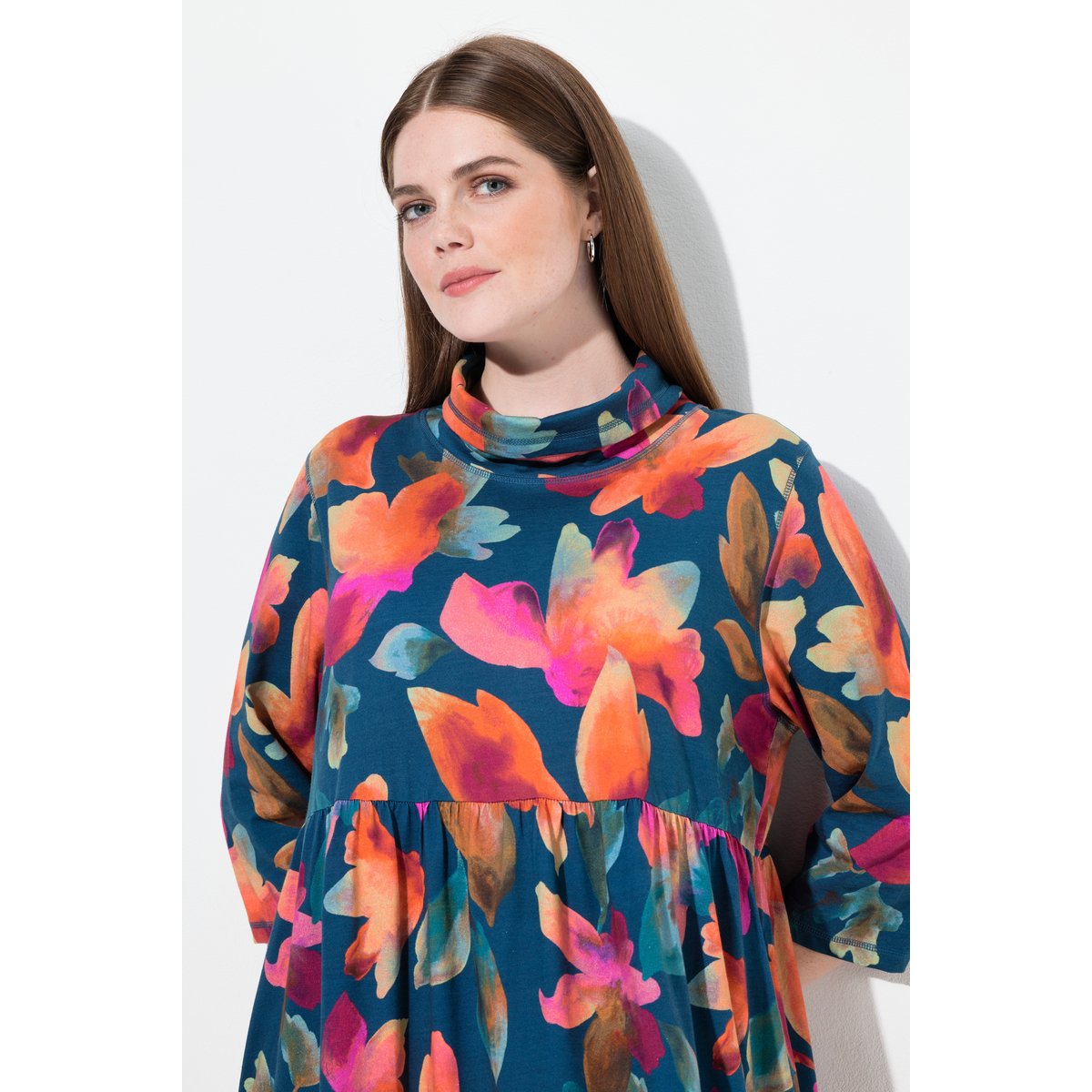 Robe maxi en jersey de coton bio marine, ULLA POPKEN