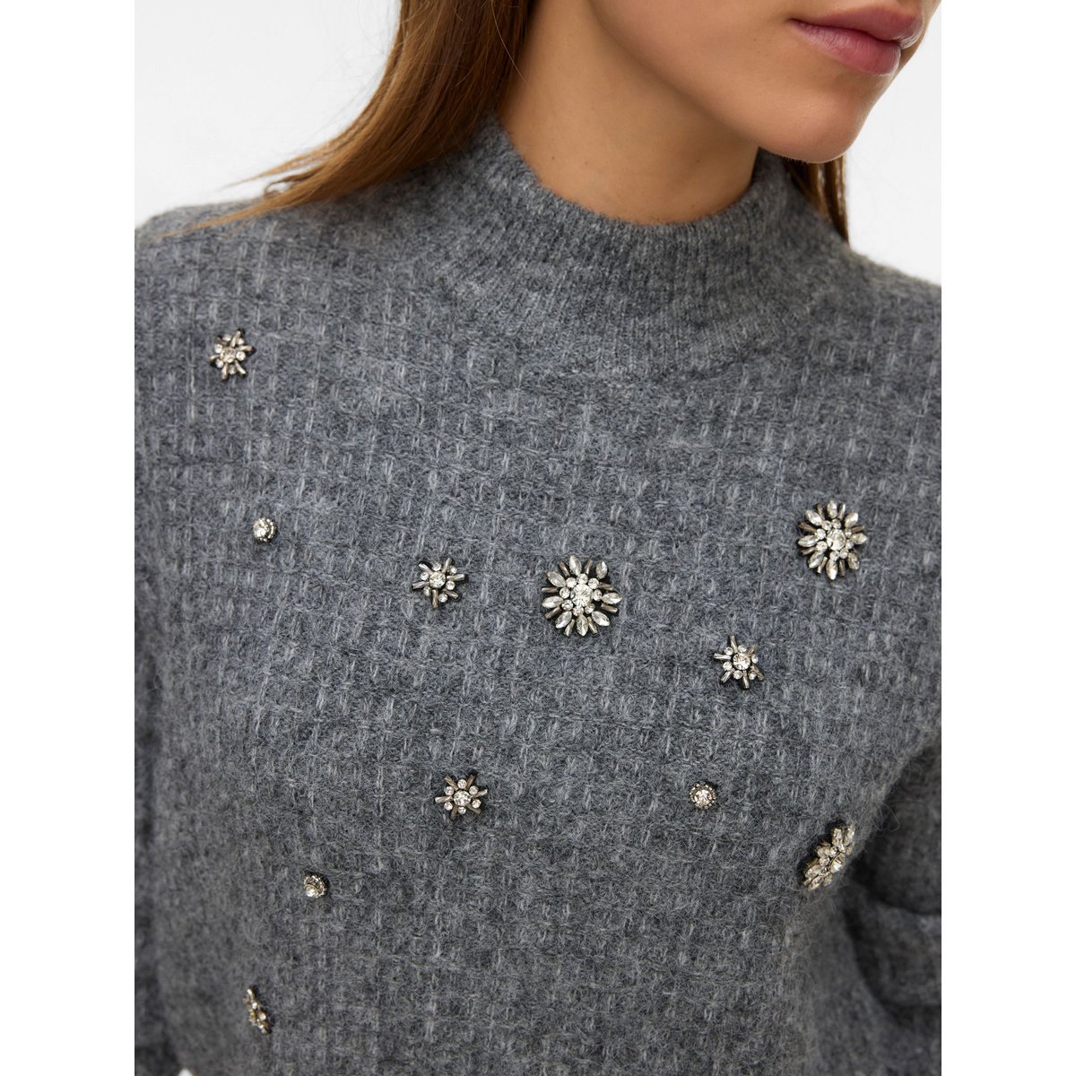 Pull En Maille medium grey melange, VERO MODA