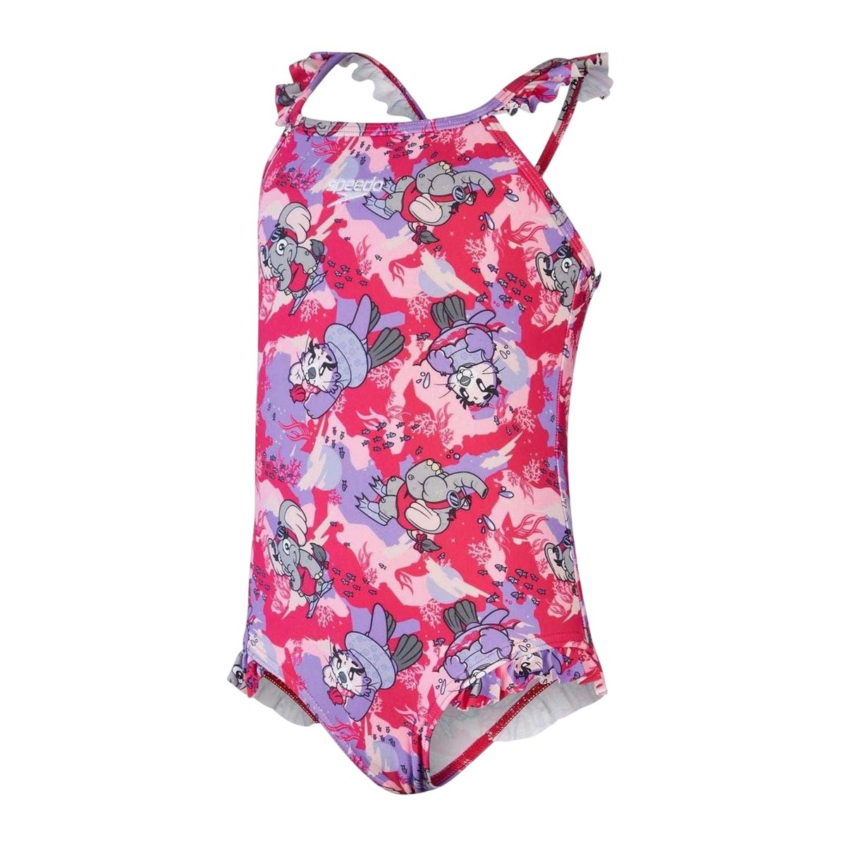Maillot de bain 1 pièce motif/style animaux rose, SPEEDO