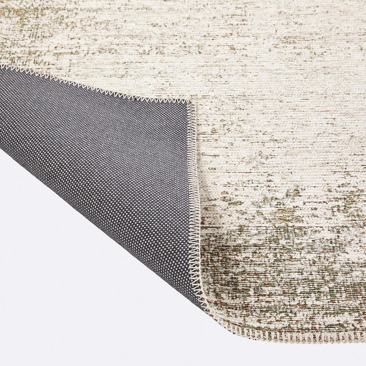 Tapis tissé plat effet used, Inoka ecru/vert, LA REDOUTE INTERIEURS