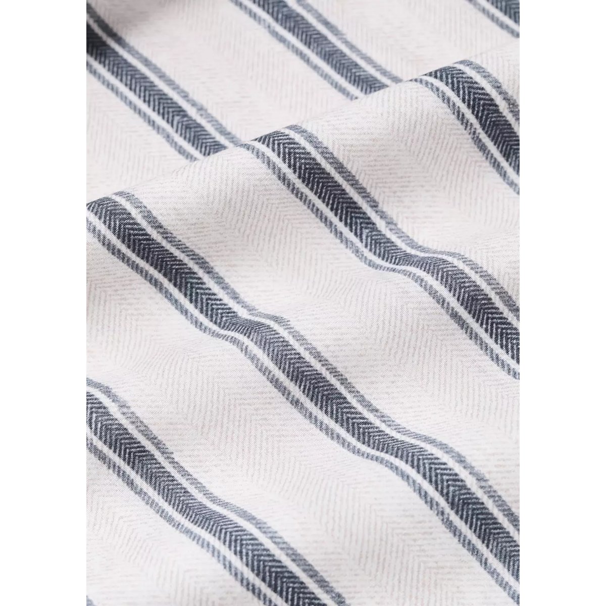Housse de couette en percale de coton 200 fils imprimée rayures lit 90 écru, MANGO HOME