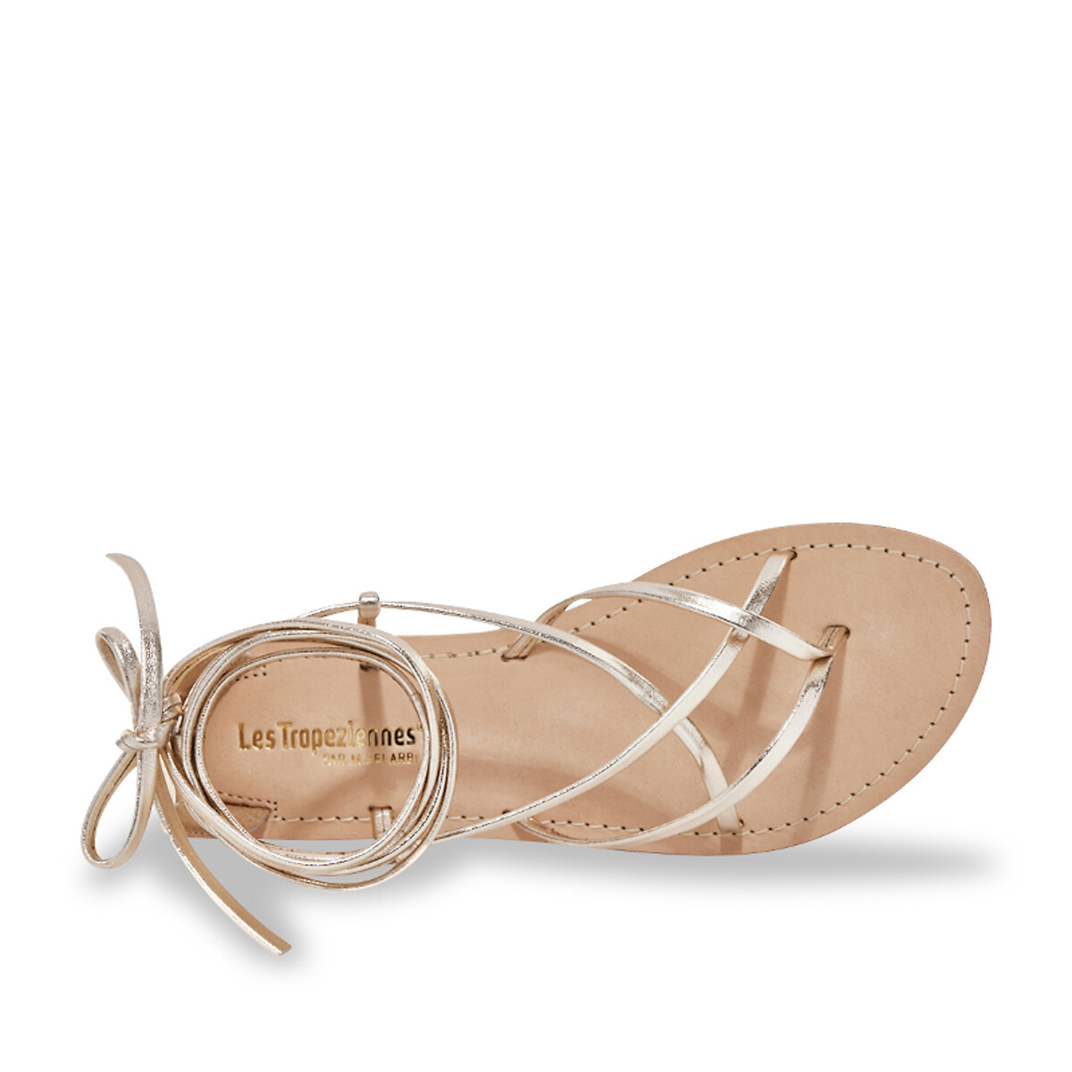 Sandales en cuir multibrides Djoya doré, LES TROPEZIENNES PAR M.BELARBI