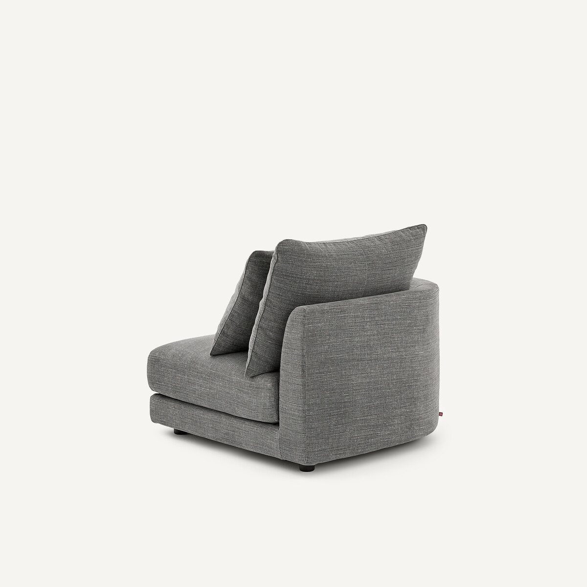 Demi-canapé gauche, arrondi, modulable en coton et lin, TIBERIO anthracite, AM.PM
