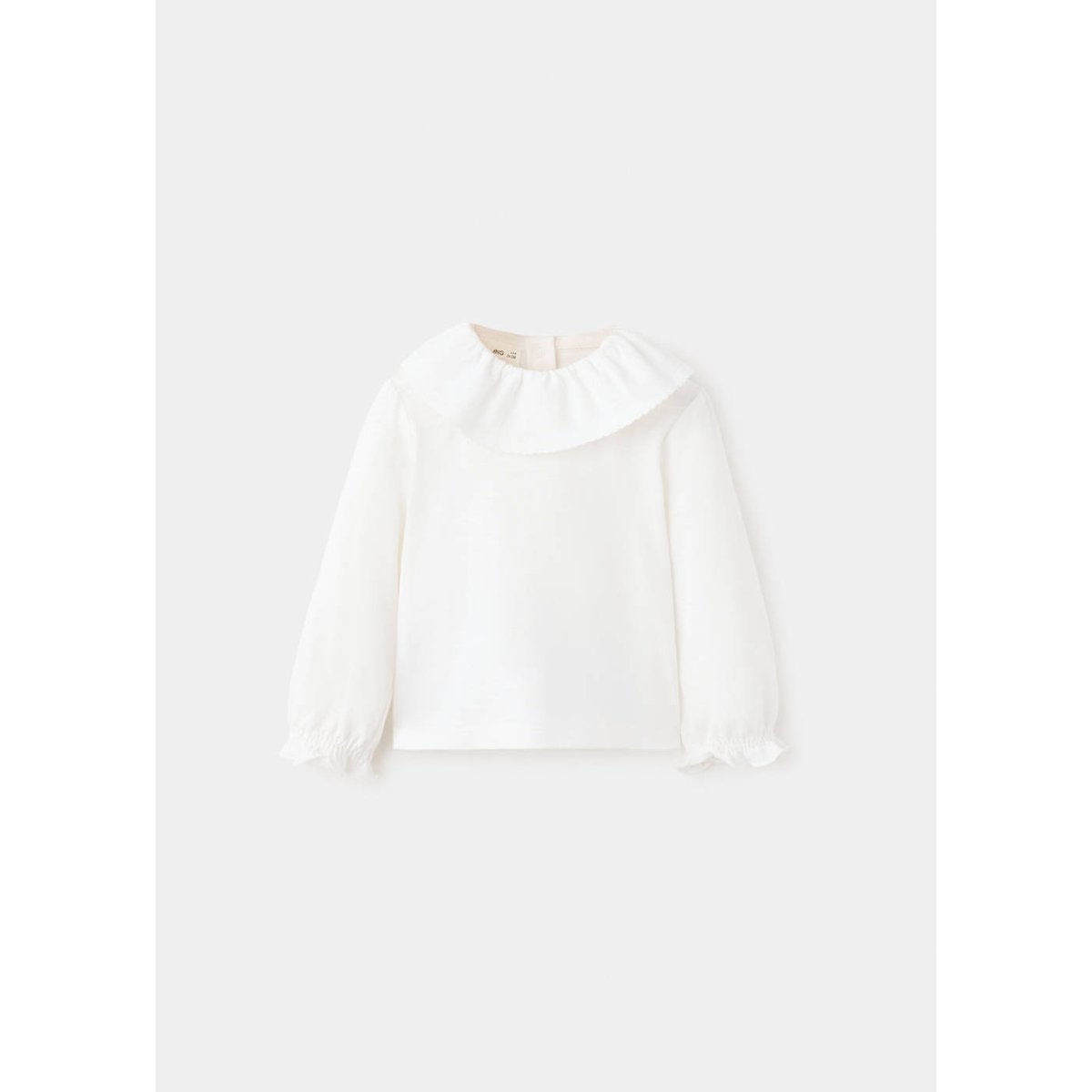 T-shirt en coton col claudine blanc cassé, MANGO BABY