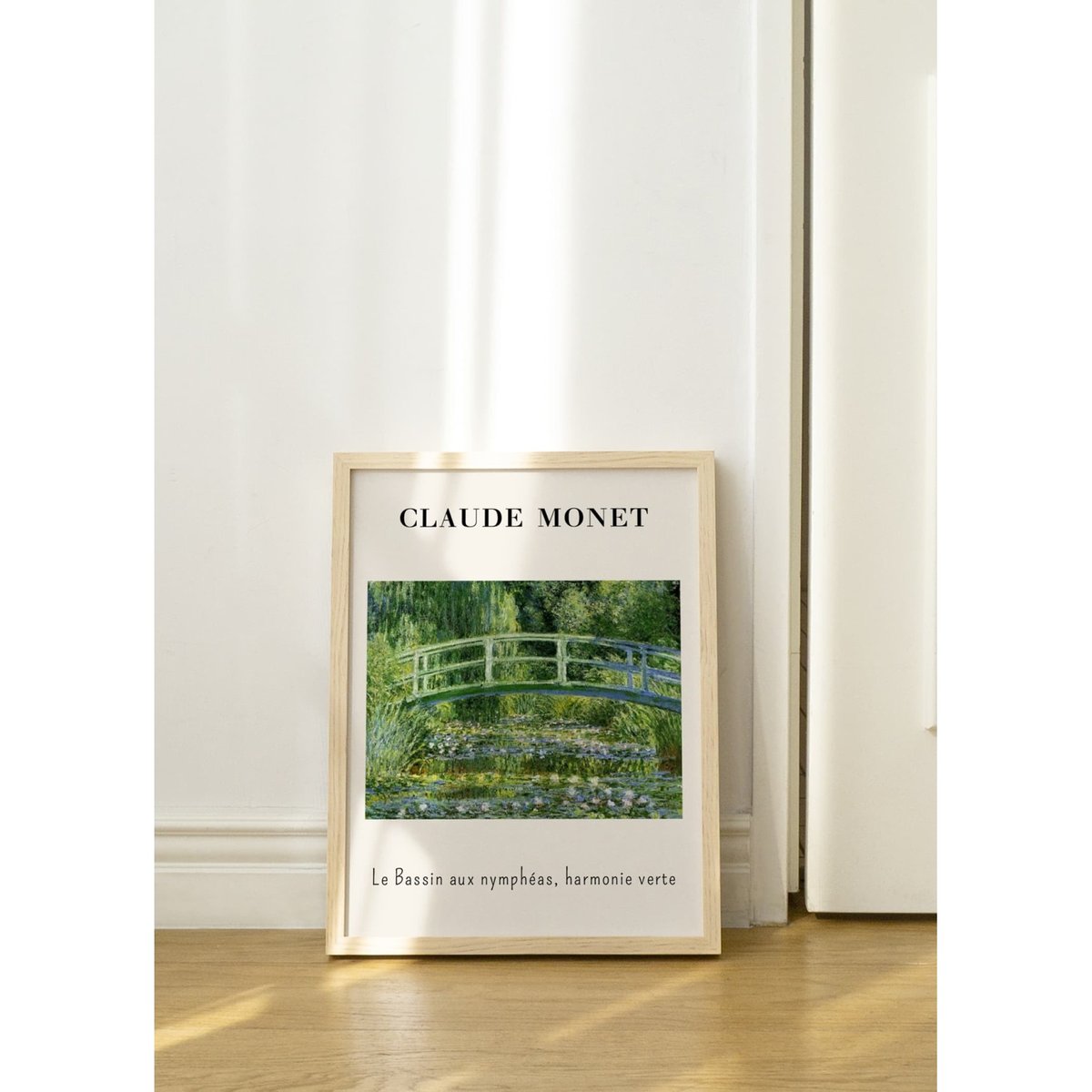 Affiche Claude Monet - Le Bassin aux Nymphéas, Harmonie Verte blanc, L'AFFICHERIE