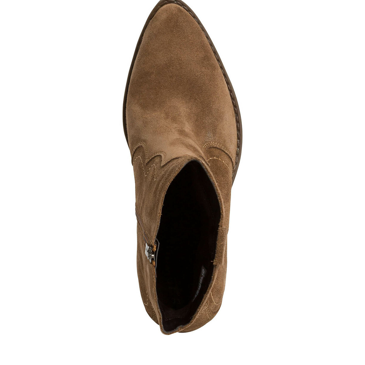 Bottines santiags en cuir marron, TAMARIS