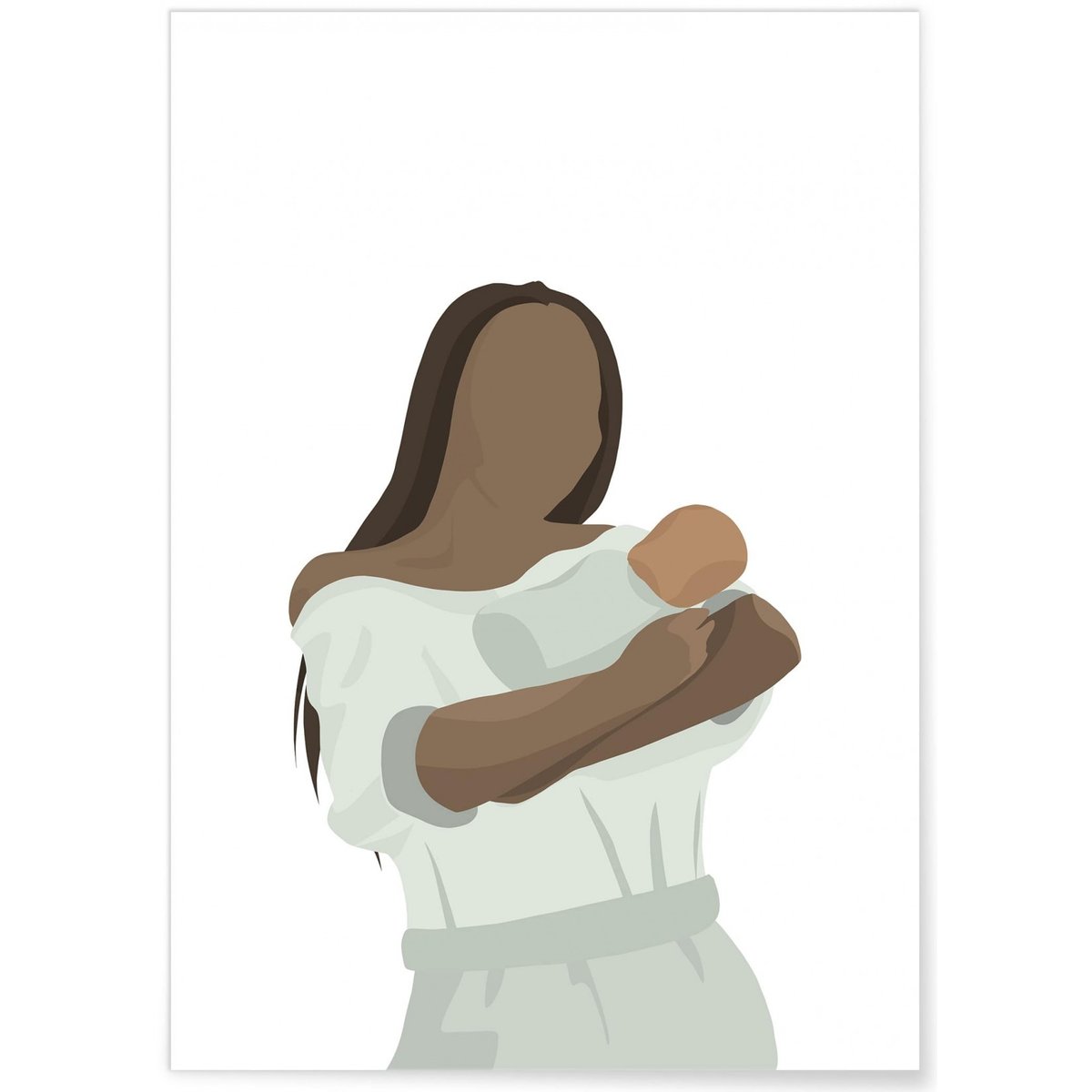 Affiche 'Maman Bébé' blanc, L'AFFICHERIE