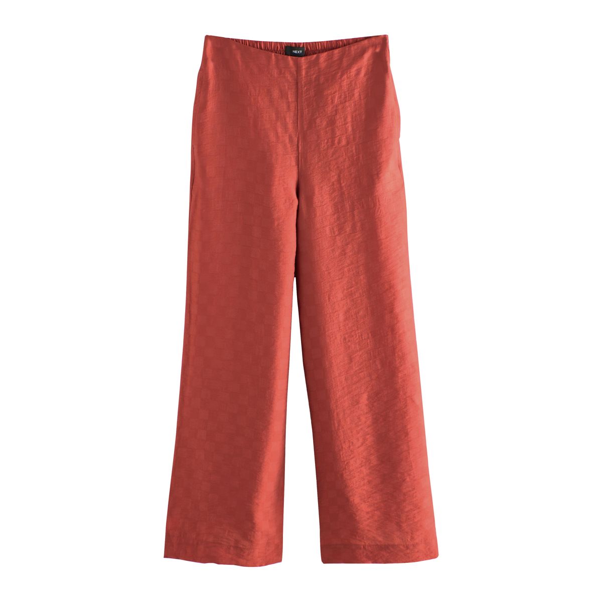 Pantalon à damier jacquard large rouge rouille, NEXT