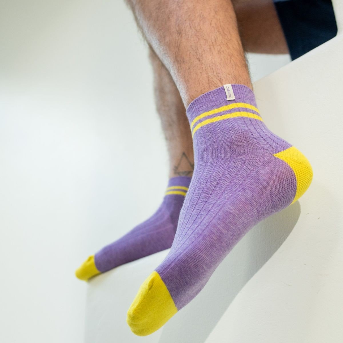 Chaussettes en coton peigné MI-HAUTES violet, BILLYBELT