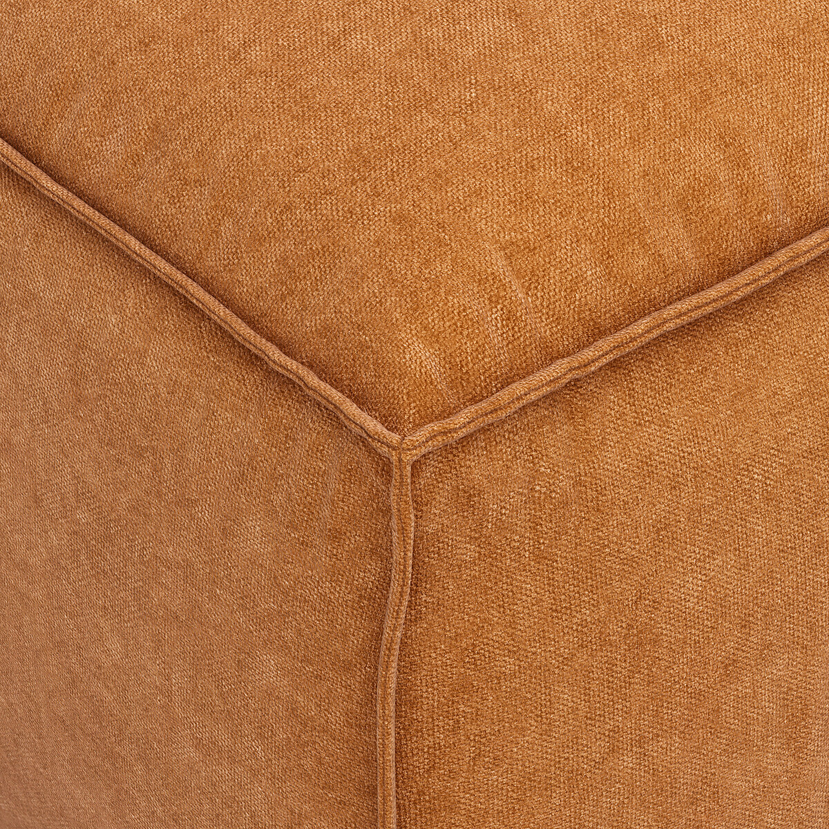 Elément chauffeuse pour canapé modulable, en velours texturé, SEVEN ocre, LA REDOUTE INTERIEURS