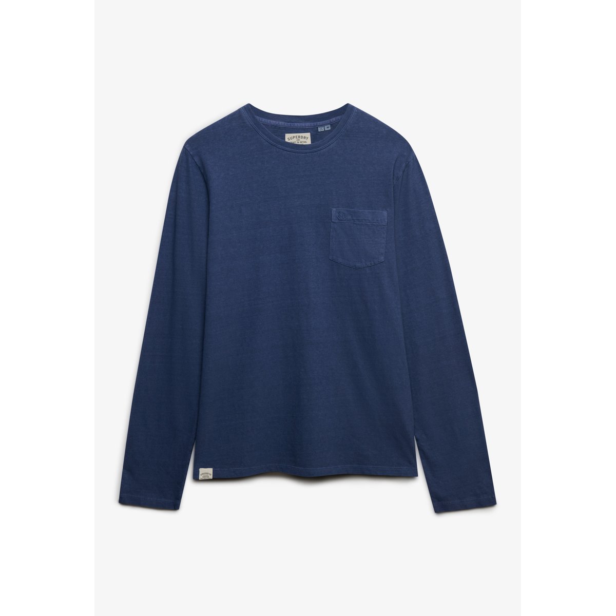 Top à manches longues avec poche en coton et lin bleu spitfire, SUPERDRY