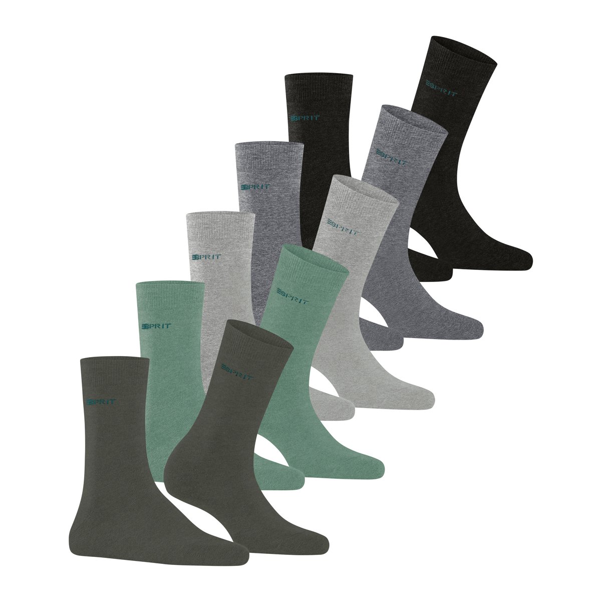 Chaussettes Solid-Mix 5-Pack Opaque différentes couleurs, ESPRIT