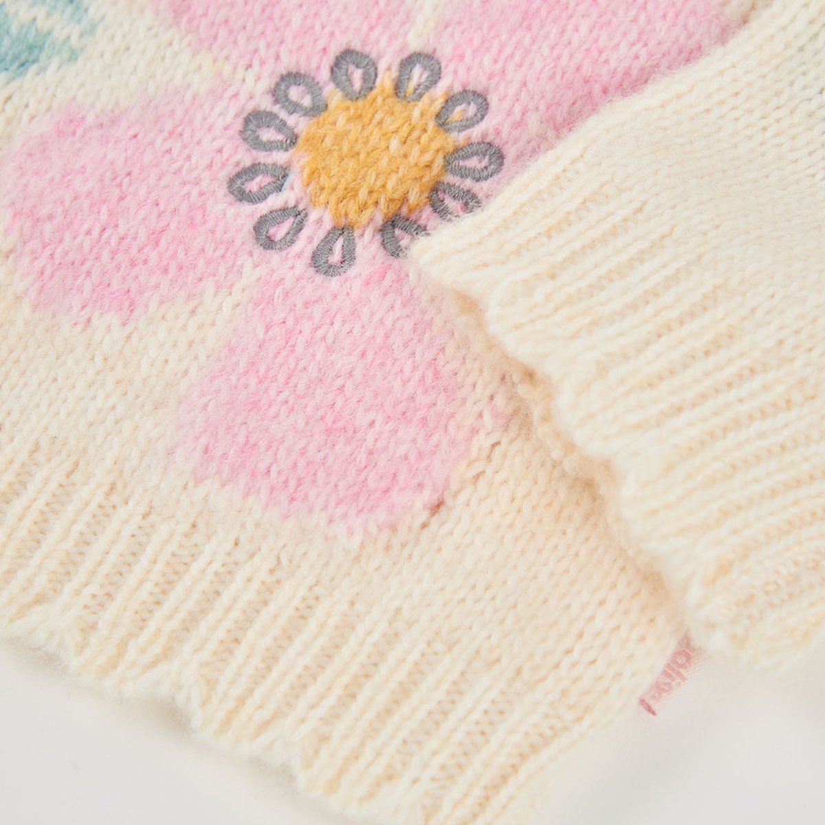 Pull fille imprimé fleurs blanc, BOBOLI