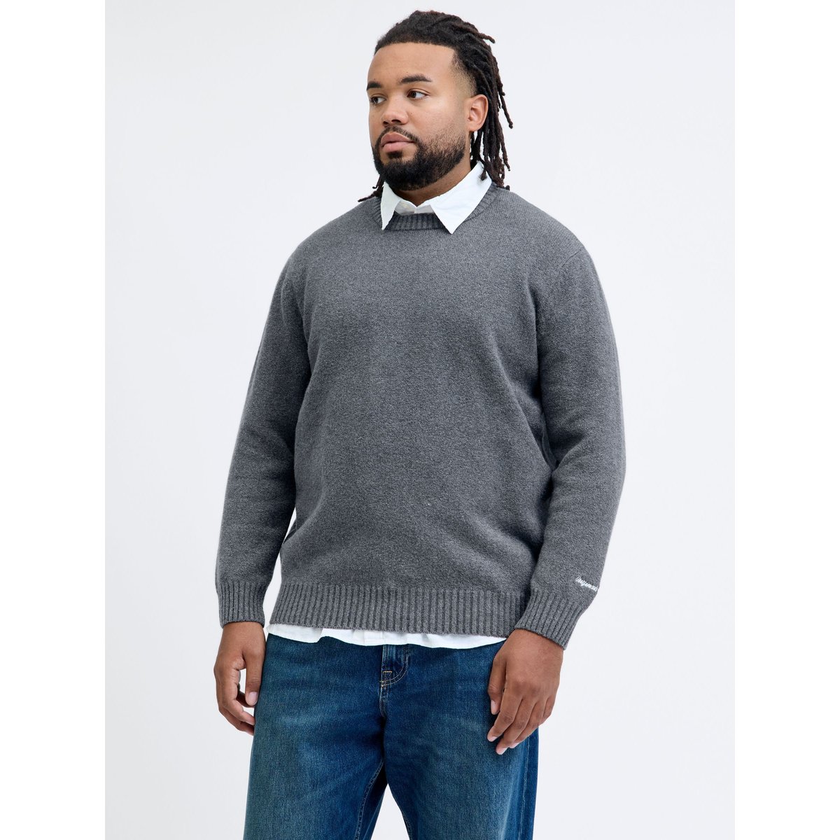 Pull En Maille dark grey melange, JACK & JONES