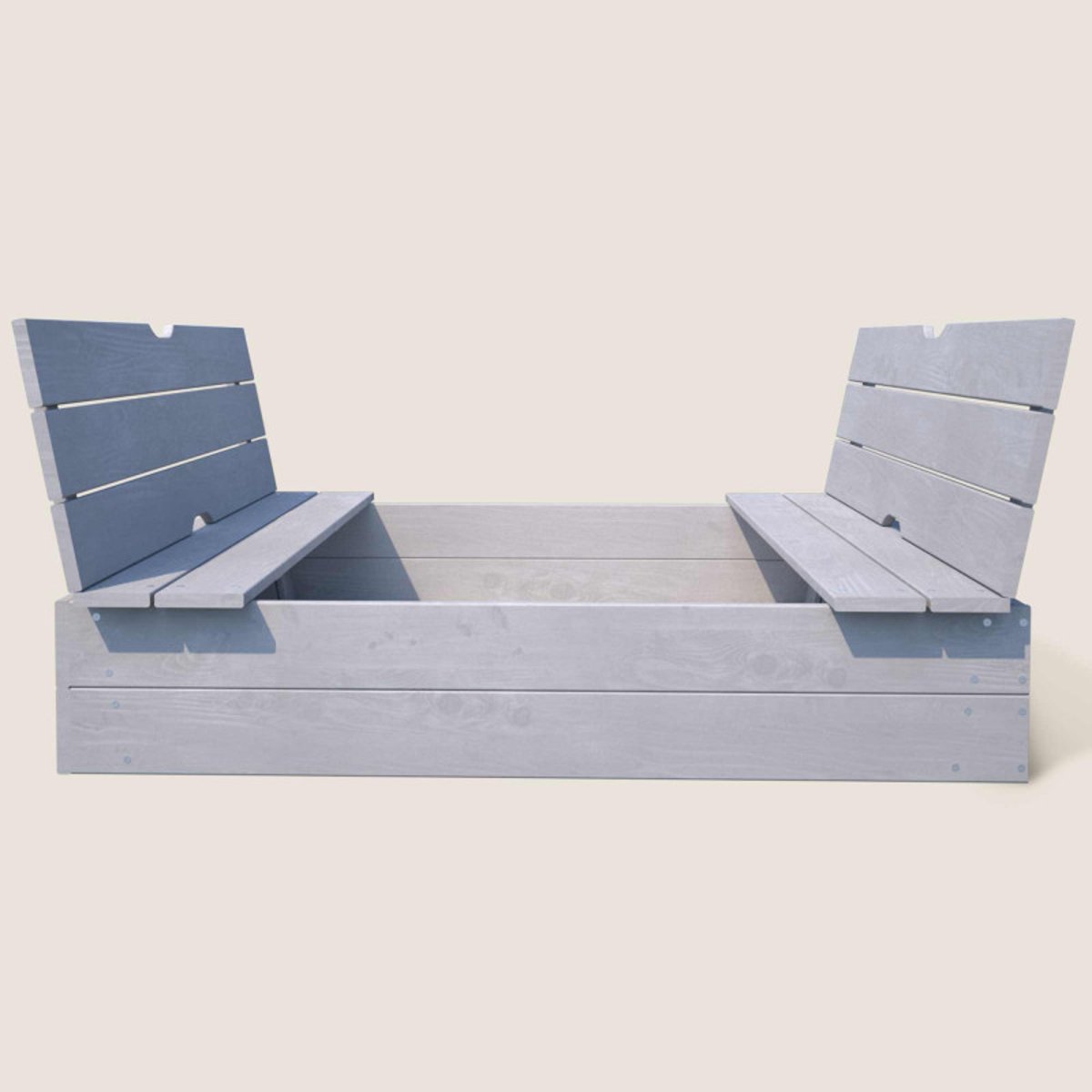 Bac à sable bois gris avec bancs pliables gris, SOULET