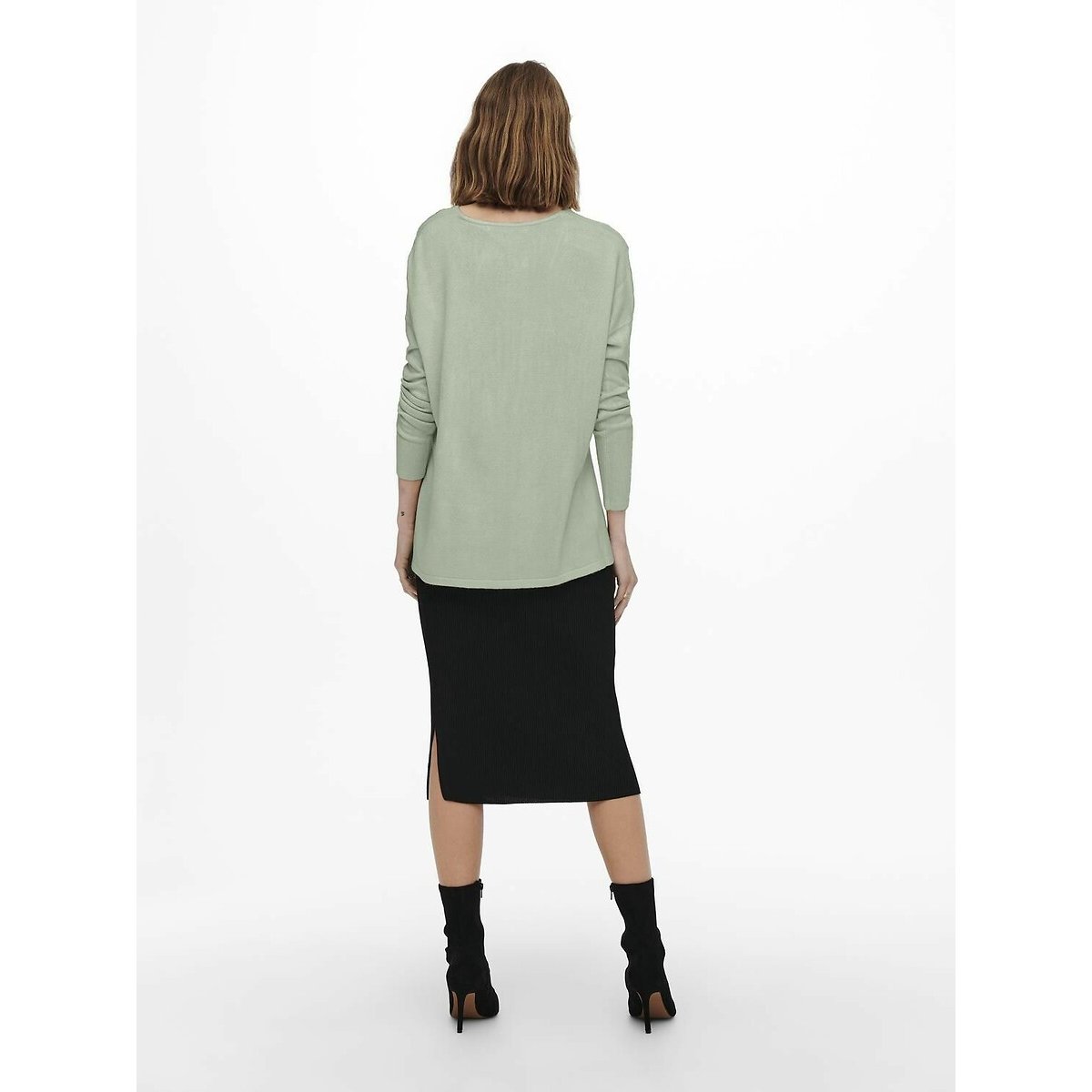 Pull col V vert pastel, ONLY