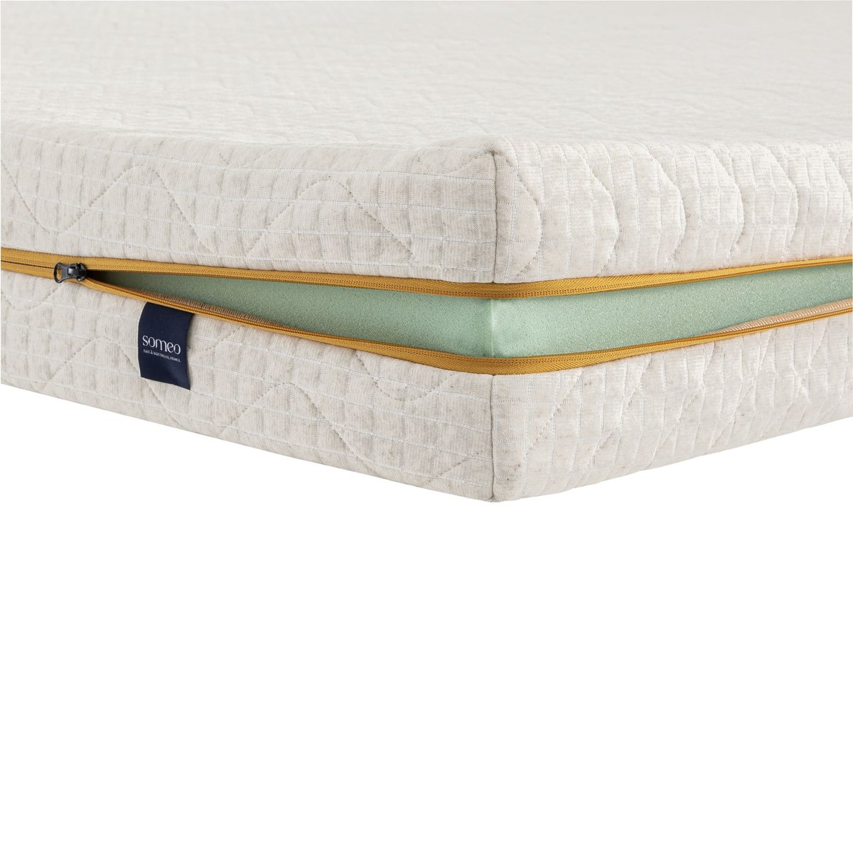 Housse naturelle de remplacement pour matelas Aube 400 ecru, SOMEO