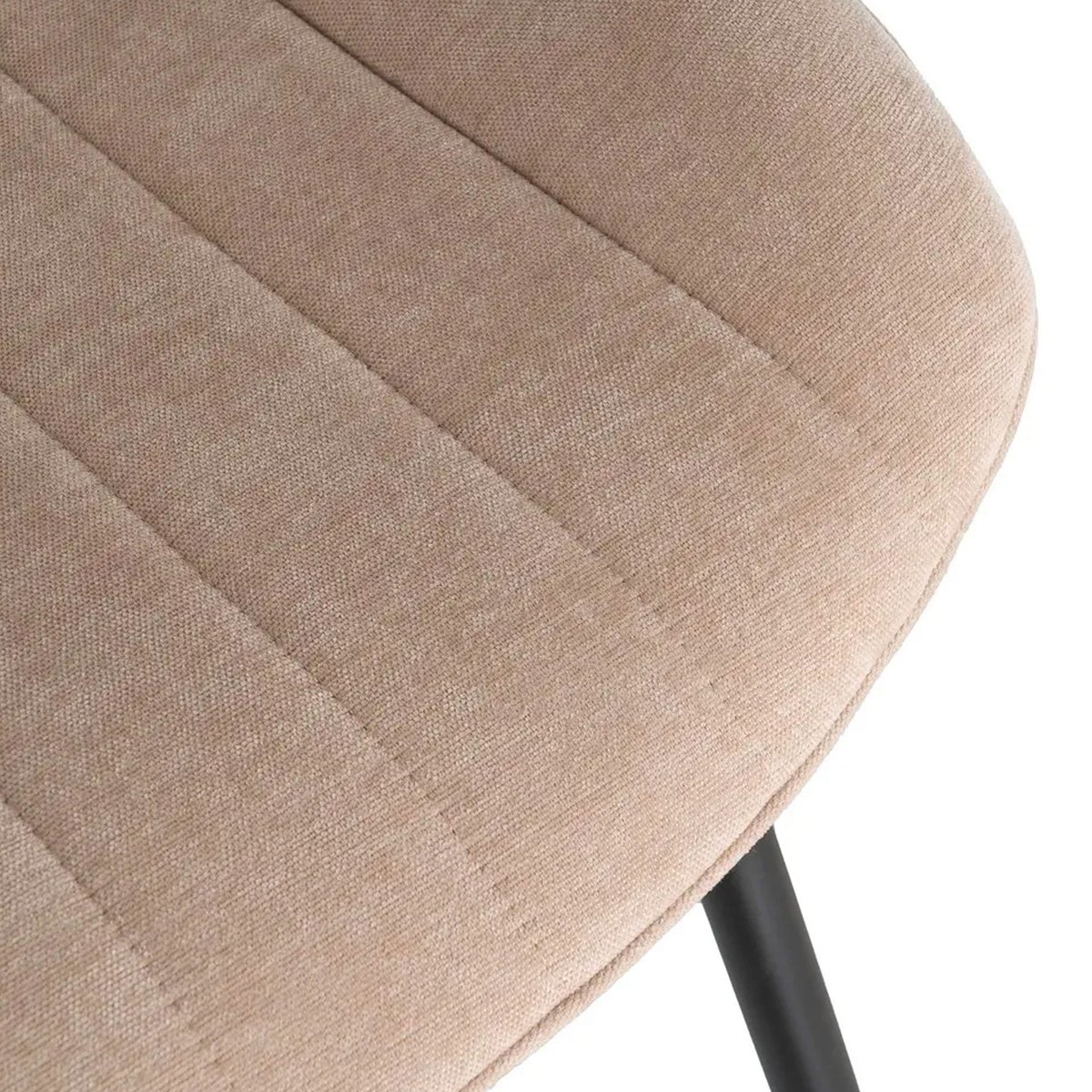 Chaise tissu beige et métal noir 50x60x85cm beige, WADIGA