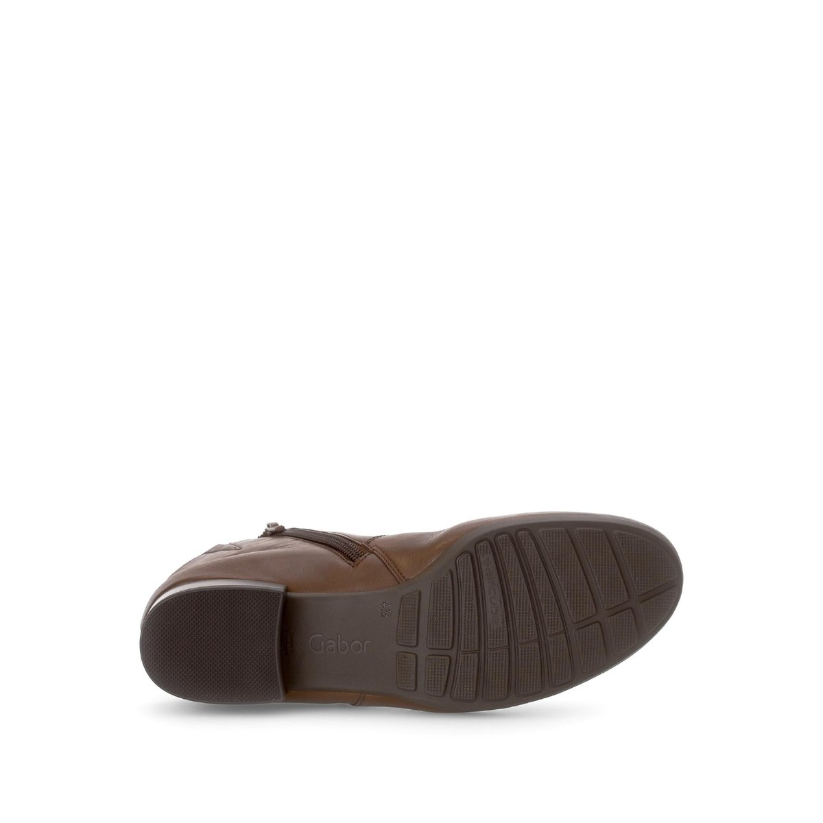 Bottines en cuir lisse à talon décroché marron, GABOR