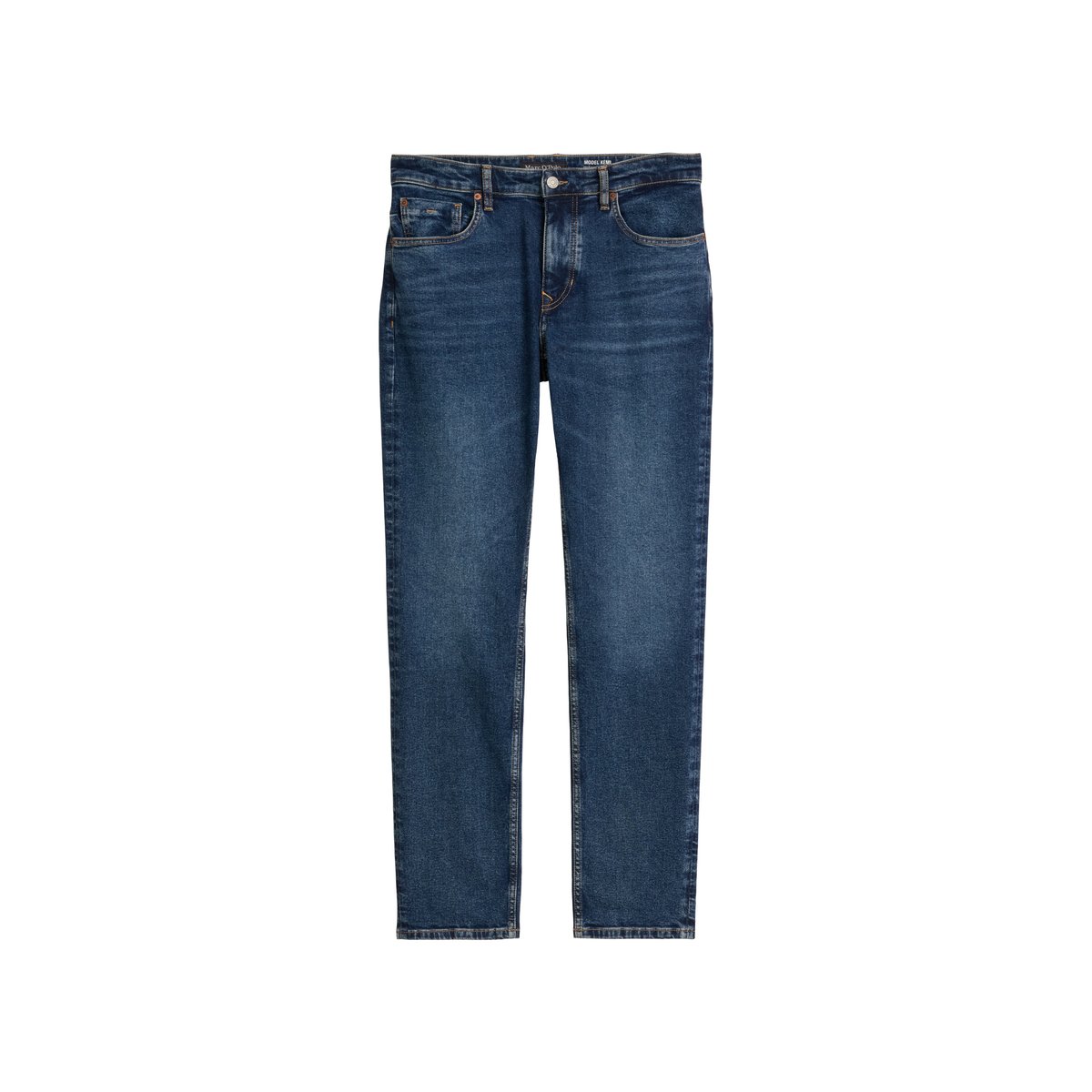 Jeans modèle Kemi regular en coton bio mélangé bleu foncé, MARC O'POLO