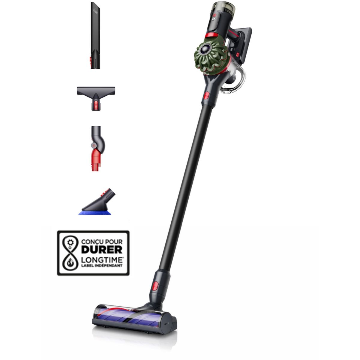 Aspirateur balai V8 Cyclone + kit de nettoyage pour meubl couleur unique, DYSON
