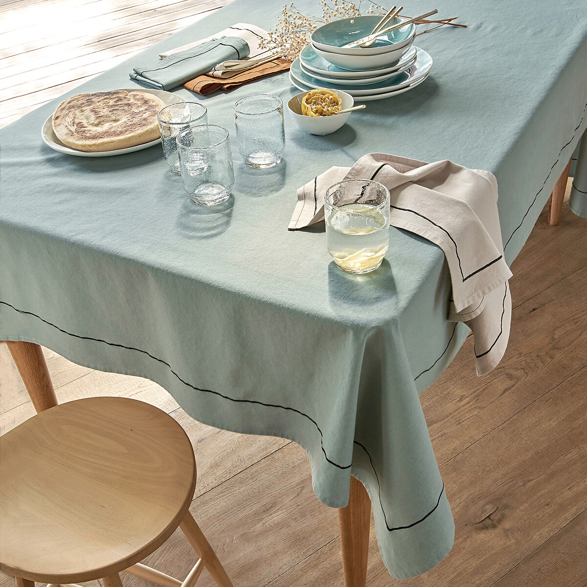 Chemin de table lin/coton lavé Métis Bourdon beige naturel, LA REDOUTE INTERIEURS