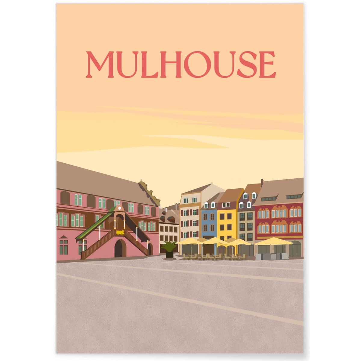 Affiche ville Mulhouse blanc, L'AFFICHERIE