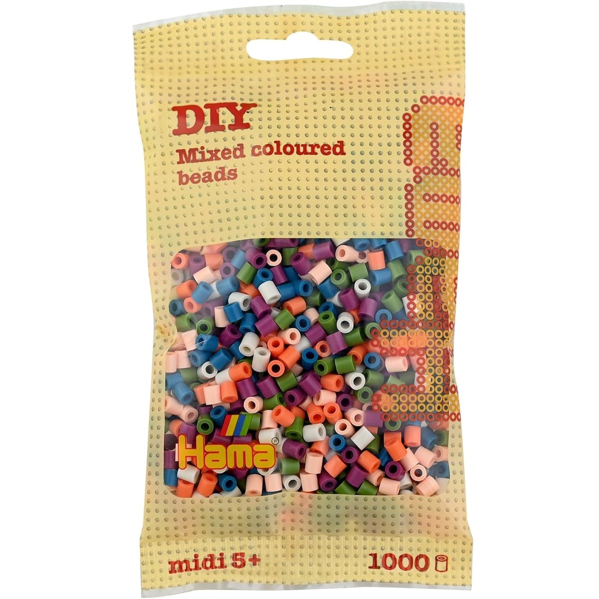 Sachet 1000 perles plastique Midi mix 58 couleurs beige, HAMA