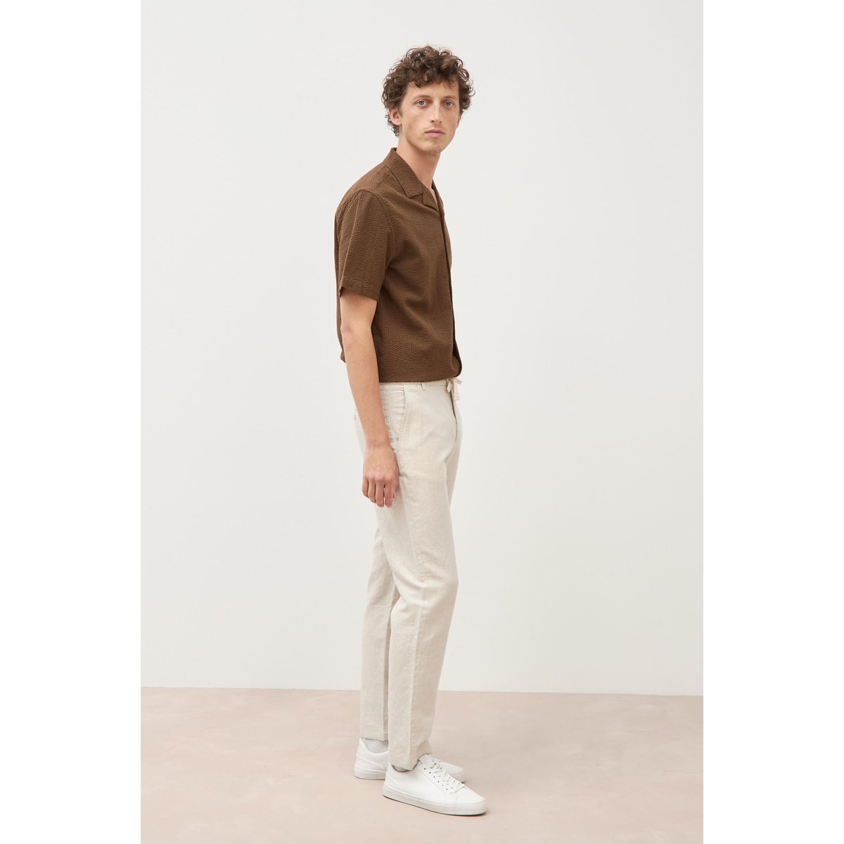 Chino coupe droite longueur 32 ecru, BONOBO
