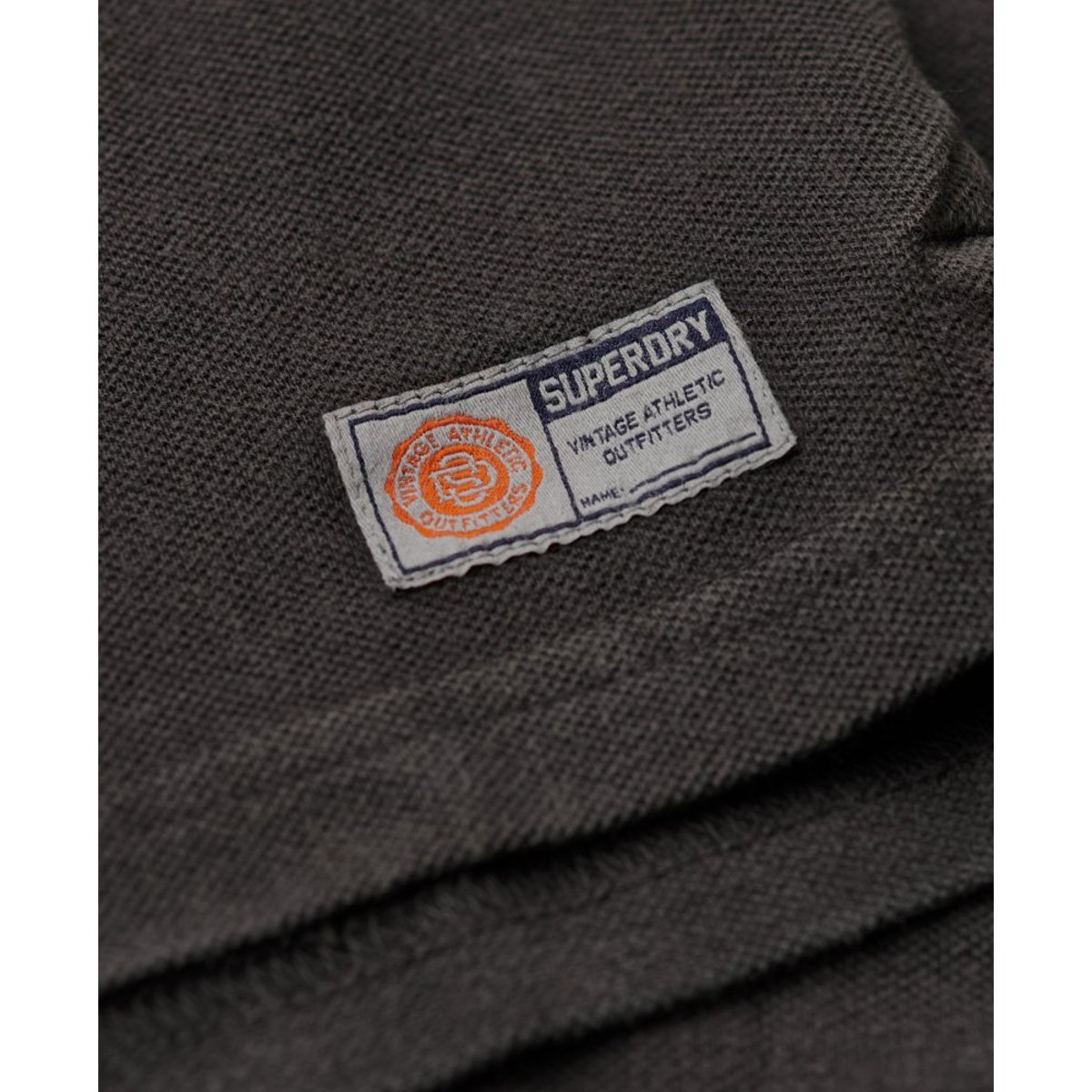 Polo Vintage Athletic noir délavé, SUPERDRY