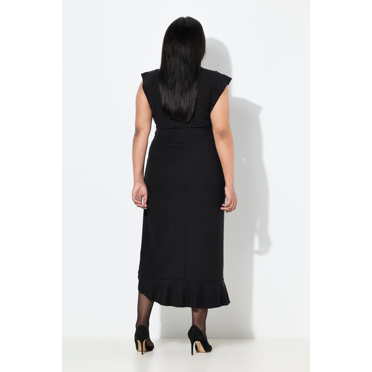 Robe maxi en jersey sans manches noir, ULLA POPKEN
