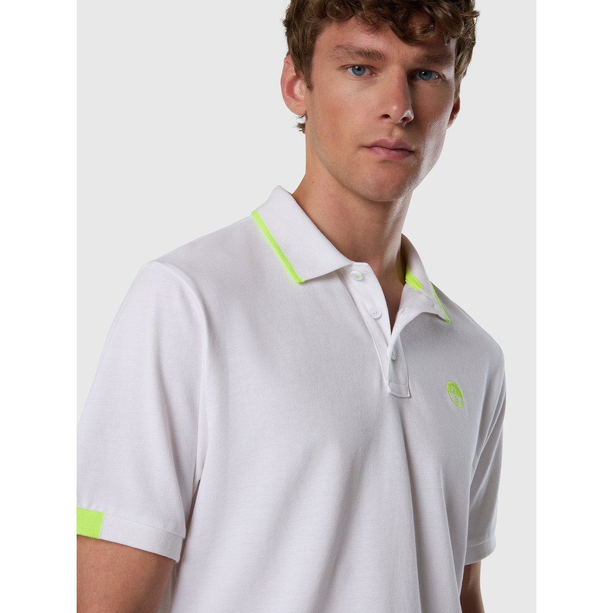 Polo avec des accents néon blanc, NORTH SAILS