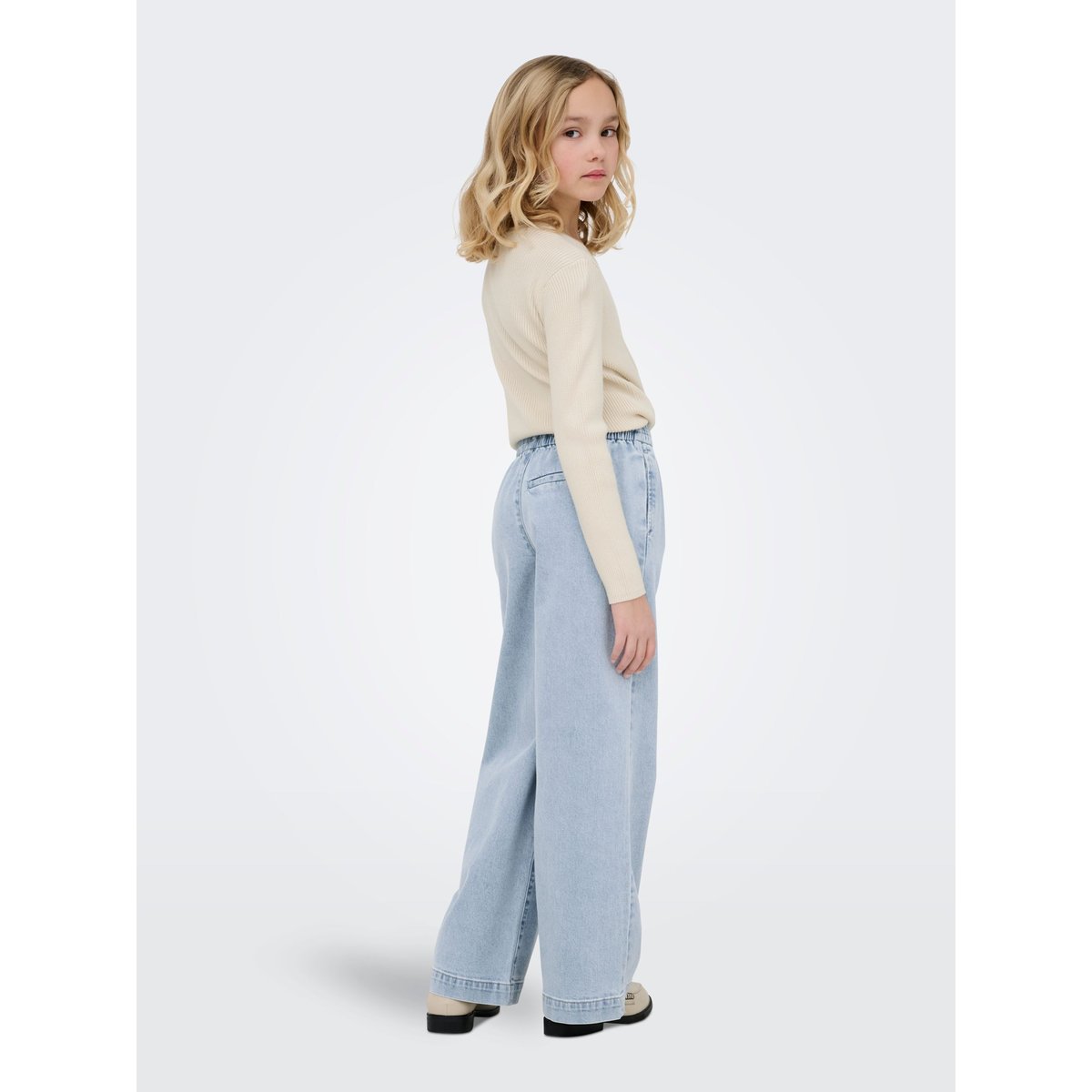 Jean À Jambe Large light blue denim, KIDS ONLY