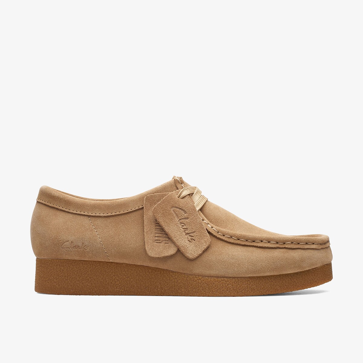 Chaussures Wallabee Evo en cuir suédé camel, CLARKS