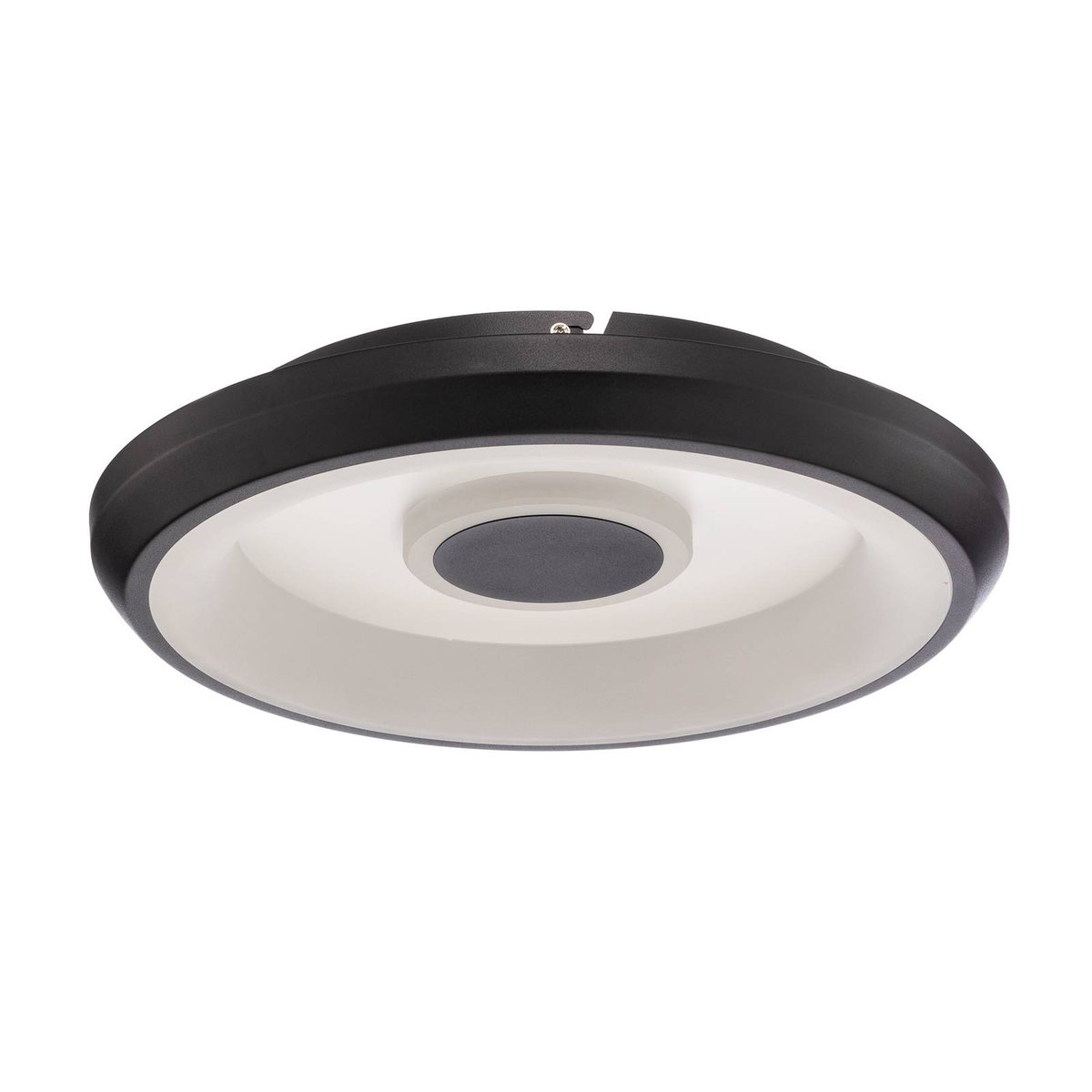 Plafonnier connecté LED, Lynden blanc, noir, LINDBY