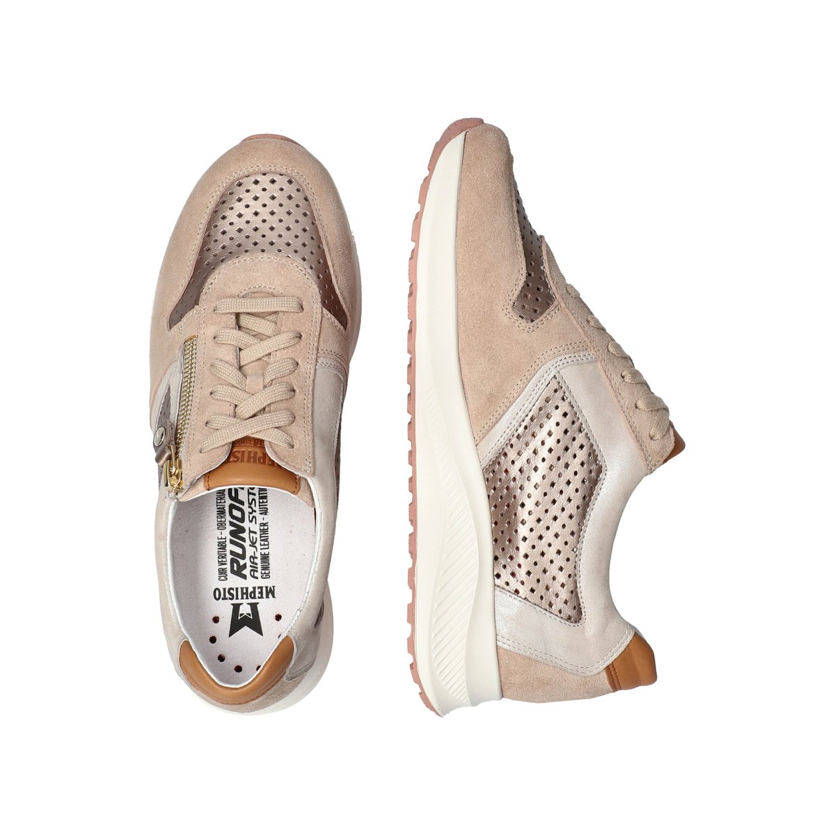 Baskets en cuir KIM PERF sable clair p5138953, MEPHISTO