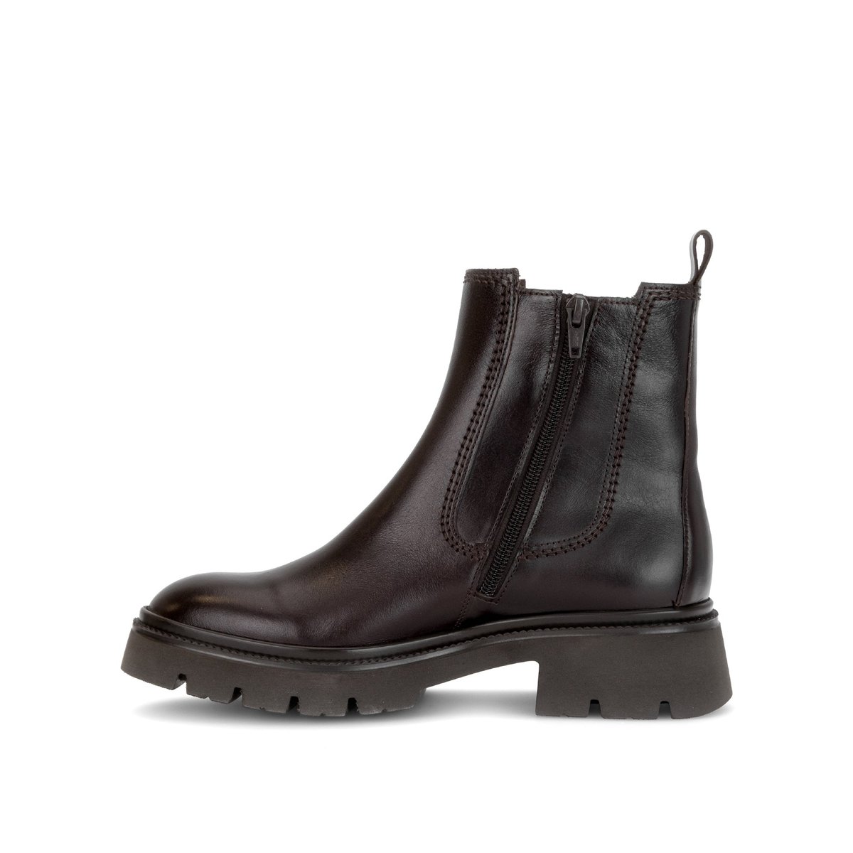 Bottines en cuir lisse à talon décroché cognac, GABOR