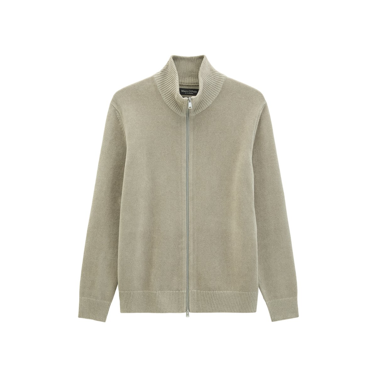 Cardigan en chenille, coupe regular en mélange de coton bio et de laine de mouton gris, MARC O'POLO